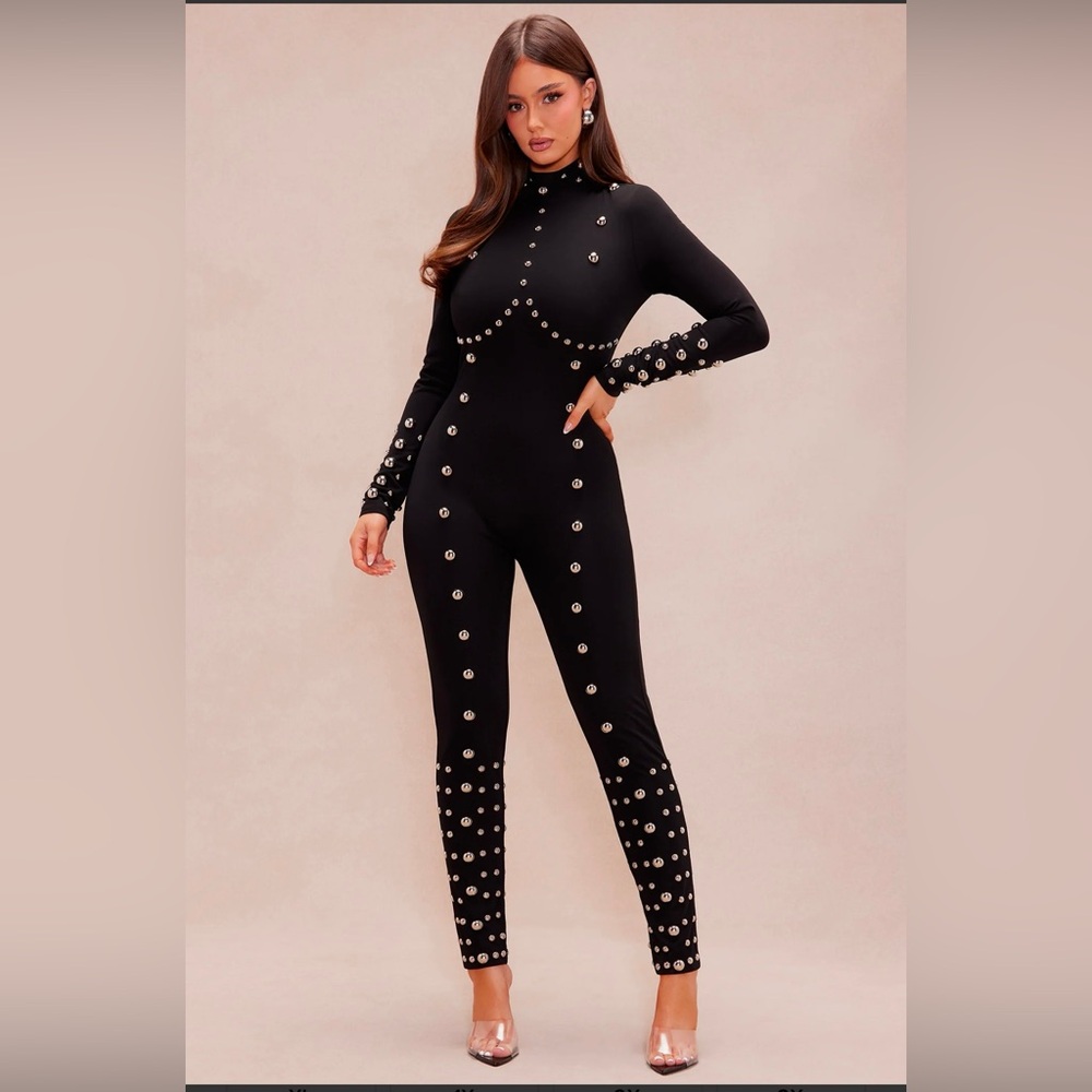 Black studded jumpsuit